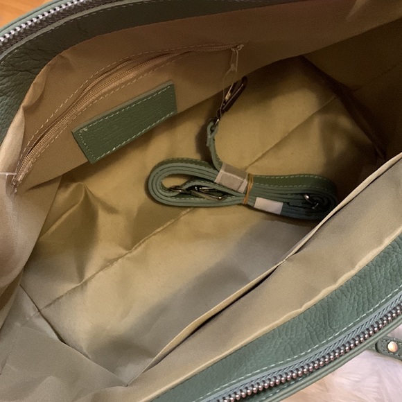 NEW🌟 VIOLA CASTELLANI MILANO MADE IN ITALY GENUINE LEATHER BAG WITH SILVER - Picture 7 of 8